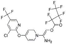 2-Amino-1-aza-2-(4-(3-chloro-5-(trifluoromethyl)(2-pyridyloxy))phenyl)vinyl 2,2,3,3,4,4,4-heptafluorobutanoate Struktur