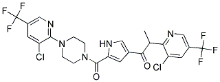 2-(3-Chloro-5-(trifluoromethyl)-2-pyridinyl)-1-(5-((4-(3-chloro-5-(trifluoromethyl)-2-pyridinyl)piperazino)carbonyl)-1H-pyrrol-3-yl)-1-propanone Struktur