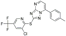 2-((3-Chloro-5-(trifluoromethyl)-2-pyridinyl)sulfanyl)-7-(4-methylphenyl)(1,2,4)triazolo[1,5-a]pyrimidine Struktur