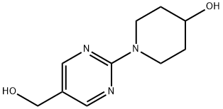 1-(5-(Hydroxymethyl)pyrimidin-2-yl)piperidin-4-ol Struktur