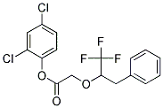 2,4-DICHLOROPHENYL 2-(1-BENZYL-2,2,2-TRIFLUOROETHOXY)ACETATE Struktur