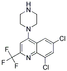 1-[6,8-DICHLORO-2-(TRIFLUOROMETHYL)QUINOL-4YL]PIPERAZINE Struktur