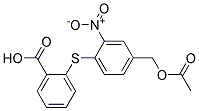 2-[[4-[(ACETYLOXY)METHYL]-2-NITROPHENYL]-THIO] BENZOIC ACID Struktur