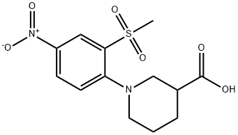 1-[2-(METHYLSULFONYL)-4-NITROPHENYL]PIPERIDINE-3-CARBOXYLIC ACID Struktur