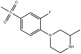 1-[2-FLUORO-4-(METHYLSULFONYL)PHENYL]-3-METHYLPIPERAZINE Struktur