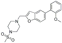 1-([5-(2-METHOXYPHENYL)-1-BENZOFURAN-2-YL]METHYL)-4-(METHYLSULFONYL)PIPERAZINE Struktur