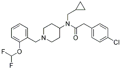 2-(4-CHLOROPHENYL)-N-(CYCLOPROPYLMETHYL)-N-(1-[2-(DIFLUOROMETHOXY)BENZYL]PIPERIDIN-4-YL)ACETAMIDE Struktur