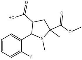 2-(2-FLUOROPHENYL)-5-(METHOXYCARBONYL)-1,5-DIMETHYL-3-PYRROLIDINECARBOXYLIC ACID Struktur