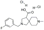 2-(3-FLUORO-BENZYL)-8-METHYL-2,8-DIAZA-SPIRO[4.5]DECANE-4-CARBOXYLIC ACID DIHYDROCHLORIDE Struktur