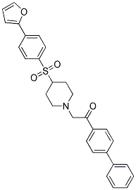 1-BIPHENYL-4-YL-2-(4-([4-(2-FURYL)PHENYL]SULFONYL)PIPERIDIN-1-YL)ETHANONE Struktur