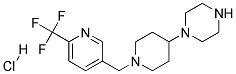 1-(1-([6-(TRIFLUOROMETHYL)PYRIDIN-3-YL]METHYL)PIPERIDIN-4-YL)PIPERAZINE HYDROCHLORIDE Struktur