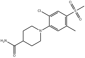 1-[2-CHLORO-5-METHYL-4-(METHYLSULFONYL)PHENYL]PIPERIDINE-4-CARBOXAMIDE Struktur