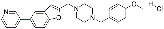 1-(4-METHOXYBENZYL)-4-[(5-PYRIDIN-3-YL-1-BENZOFURAN-2-YL)METHYL]PIPERAZINE HYDROCHLORIDE Struktur