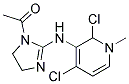 1-METHYL-4,6-DICHLORO-5-(1-ACETYL-2-IMIDAZOLINE-2)AMINOPYRIDINE  Struktur