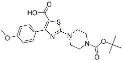 2-(4-Boc-Piperazine-1-Yl)-4-(4-Methoxyphenyl)-5-Thiazolecarboxylic Acid Struktur