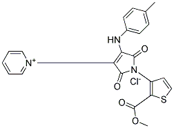 1-[1-[2-(methoxycarbonyl)-3-thienyl]-2,5-dioxo-4-(4-toluidino)-2,5-dihydro-1H-pyrrol-3-yl]pyridinium chloride Struktur