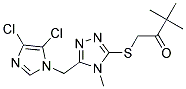 1-({5-[(4,5-dichloro-1H-imidazol-1-yl)methyl]-4-methyl-4H-1,2,4-triazol-3-yl}thio)-3,3-dimethylbutan-2-one Struktur