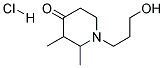 2,3-Dimethyl-1-(3-hydroxypropyl)-4-oxopiperidine hydrochloride Struktur