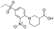 1-[4-(Ethylsulphonyl)-2-nitrophenyl]piperidine-3-carboxylic acid Struktur