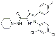 1-(2,4-dichlorophenyl)-5-(4-iodophenyl)-4-methyl-N-(piperidin-1-yl)-1H-pyrazole-3-carboxamide Struktur