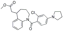 [1-(2-CHLORO-4-PYRROLIDIN-1-YL-BENZOYL)-2,3,4,5-TETRAHYDRO-1H-BENZO[B]AZEPIN-5-YL]-ACETIC ACID METHYL ESTER Struktur