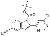 2-(6-Chloro-pyrimidin-4-yl)-5-cyano-indole-1-carboxylic acid tert-butyl ester Struktur