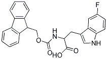 2-{[(9H-fluoren-9-ylmethoxy)carbonyl]amino}-3-(5-fluoro-1H-indol-3-yl)propanoic acid Struktur