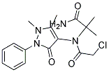 2-(2-CHLORO-N-(2,3-DIMETHYL-5-OXO-1-PHENYL-3-PYRAZOLIN-4-YL)ACETAMIDO)-2-METHYLPROPIONAMIDE Struktur