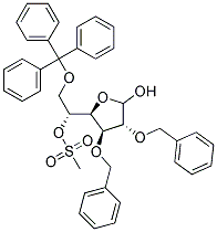 2,3-DI-O-BENZYL-5-O-METHYLSULFONYL-6-O-TRITYL-D-GLUCOFURANOSE Struktur