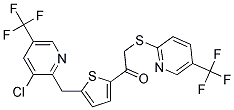 1-(5-((3-Chloro-5-(trifluoromethyl)-2-pyridinyl)methyl)-2-thienyl)-2-((5-(trifluoromethyl)-2-pyridinyl)sulfanyl)-1-ethanone Struktur