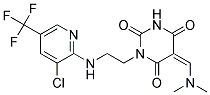 1-(2-((3-Chloro-5-(trifluoromethyl)-2-pyridinyl)amino)ethyl)-5-((dimethylamino)methylene)-2,4,6(1H,3H,5H)-pyrimidinetrione Struktur