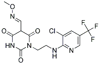 1-(2-((3-Chloro-5-(trifluoromethyl)-2-pyridinyl)amino)ethyl)-2,4,6-trioxohexahydro-5-pyrimidinecarbaldehyde o-methyloxime Struktur