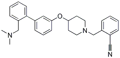 2-([4-((2'-[(DIMETHYLAMINO)METHYL]BIPHENYL-3-YL)OXY)PIPERIDIN-1-YL]METHYL)BENZONITRILE Struktur