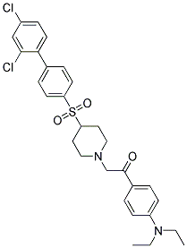 2-(4-[(2',4'-DICHLOROBIPHENYL-4-YL)SULFONYL]PIPERIDIN-1-YL)-1-[4-(DIETHYLAMINO)PHENYL]ETHANONE Struktur