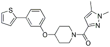 1-[(1,5-DIMETHYL-1H-PYRAZOL-3-YL)CARBONYL]-4-[3-(2-THIENYL)PHENOXY]PIPERIDINE Struktur