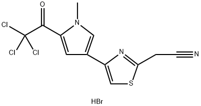 2-(CYANOMETHYL)-4-[1-METHYL-5-(2,2,2-TRICHLOROACETYL)-1H-PYRROL-3-YL]-1,3-THIAZOL-3-IUM BROMIDE Struktur