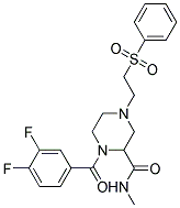 1-(3,4-DIFLUOROBENZOYL)-N-METHYL-4-[2-(PHENYLSULFONYL)ETHYL]PIPERAZINE-2-CARBOXAMIDE Struktur