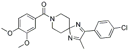 2-(4-CHLOROPHENYL)-8-(3,4-DIMETHOXYBENZOYL)-3-METHYL-1,4,8-TRIAZASPIRO[4.5]DECA-1,3-DIENE Struktur