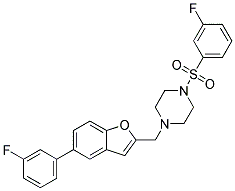 1-([5-(3-FLUOROPHENYL)-1-BENZOFURAN-2-YL]METHYL)-4-[(3-FLUOROPHENYL)SULFONYL]PIPERAZINE Struktur