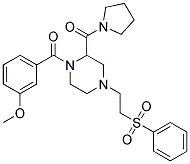 1-(3-METHOXYBENZOYL)-4-[2-(PHENYLSULFONYL)ETHYL]-2-(PYRROLIDIN-1-YLCARBONYL)PIPERAZINE Struktur