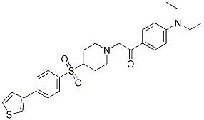 1-[4-(DIETHYLAMINO)PHENYL]-2-(4-([4-(3-THIENYL)PHENYL]SULFONYL)PIPERIDIN-1-YL)ETHANONE Struktur