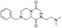 1-ACETYL-4-BENZYL-N-[2-(DIMETHYLAMINO)ETHYL]PIPERAZINE-2-CARBOXAMIDE Struktur