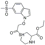 1-[[[6-(METHYLSULPHONYL)INDOL-1-YL]OXY]ACETYL]THIOMORPHOLINE-3-CARBOXYLIC ACID, ETHYL ESTER Struktur