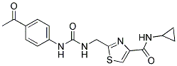 2-[(([(4-ACETYLPHENYL)AMINO]CARBONYL)AMINO)METHYL]-N-CYCLOPROPYL-1,3-THIAZOLE-4-CARBOXAMIDE Struktur