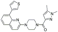 2-(4-[(1,5-DIMETHYL-1H-PYRAZOL-3-YL)CARBONYL]PIPERAZIN-1-YL)-8-(3-THIENYL)QUINOLINE Struktur