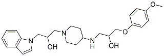 1-{[1-[2-hydroxy-3-(1H-indol-1-yl)propyl]tetrahydropyridin-4(2H)-yl]amino}-3-(4-methoxyphenoxy)propan-2-ol Struktur