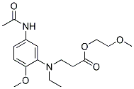 2-methoxyethyl 3-((5-acetamido-2-methoxyphenyl)(ethyl)amino)propanoate Struktur