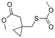 (1-METHOXYCARBONYLSULFANYLMETHYL-CYCLOPROPYL)-ACETIC ACID METHYL ESTER Struktur