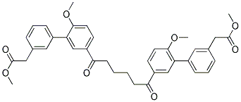 {2'-METHOXY-5'-[6-(6-METHOXY-3'-METHOXYCARBONYLMETHYL-BIPHENYL-3-YL)-6-OXO-HEXANOYL]-BIPHENYL-3-YL}-ACETIC ACID METHYL ESTER Struktur