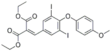 2-[3,5-DIIODO-4-(4-METHOXY-PHENOXY)-BENZYLIDENE]-MALONIC ACID DIETHYL ESTER Struktur